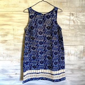 Kensie Blue Aztec Shift Dress